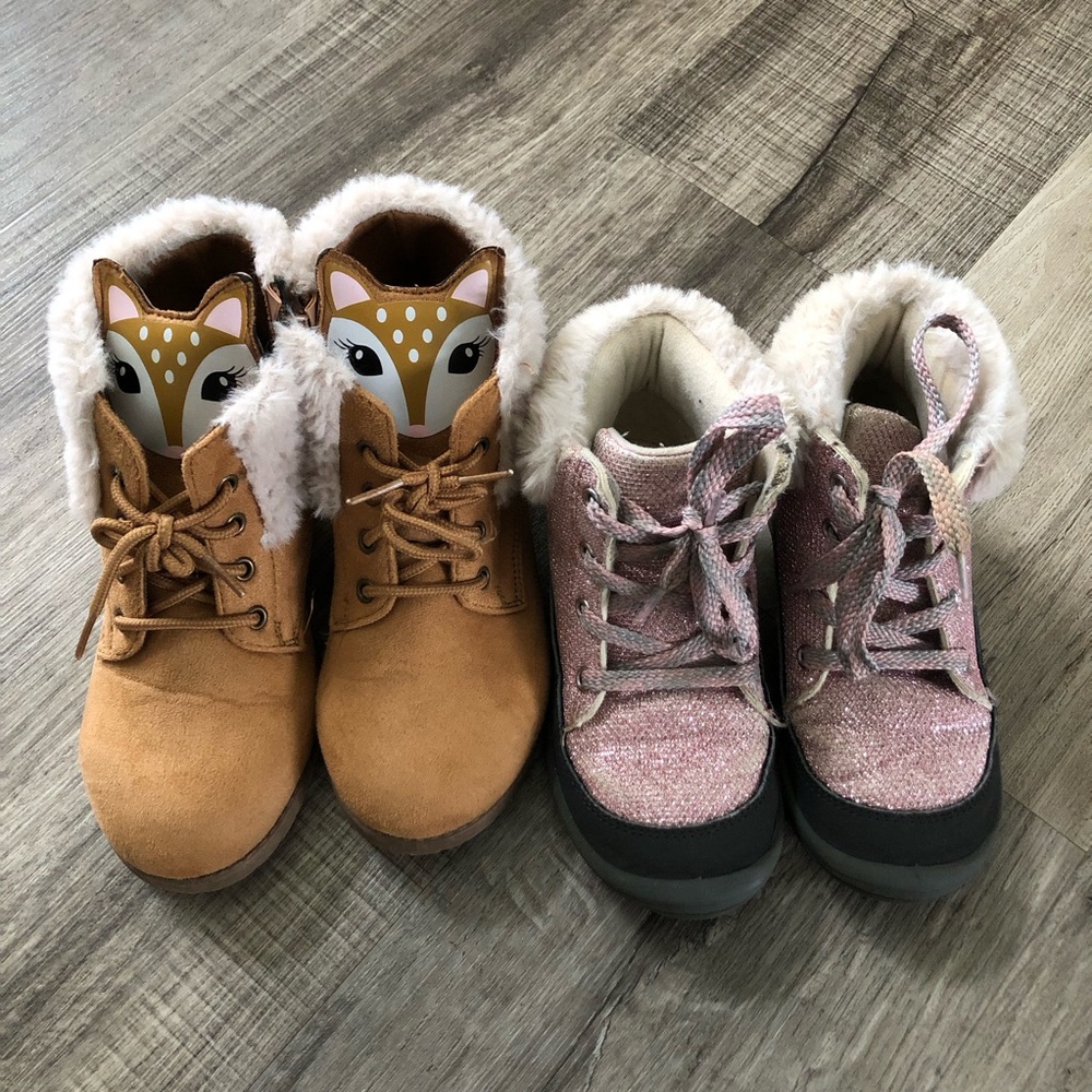 Toddler Girls size 12  faux fur boots